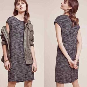 Cloth & Stone Anthropologie Melange Gray Marled Knit Casual Dress Size Small